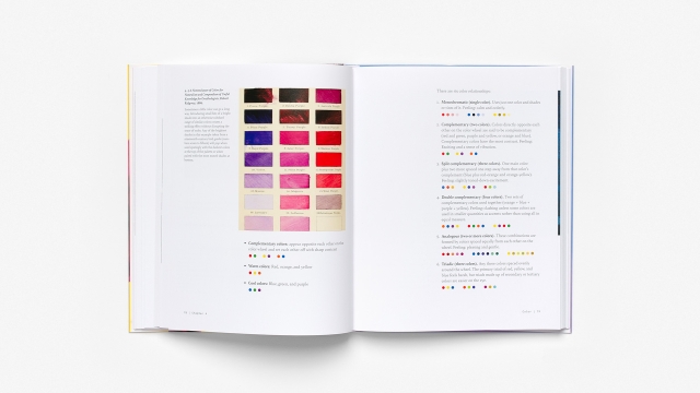 The Elements of Visual Grammar - color palette pagespread showing color relationships